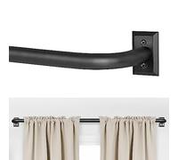 ZYRW Blackout Curtain Rod for Windows 28 to 48 Inches, Wrap Around Drapery Rod, Heavy Duty Curtain Rods for Darkening, Modern Decorative Curtain Treatment, Matte Black