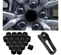 ZYSHJ 20PCS Car Wheel Nut Caps Set for Lada Granta Vesta Priora Niva Samara, Hexagonal Tyre Nut Covers Cap Tyre Screw Cap Wheel Dust Proof Accessories,A/Black-21mm