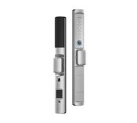 ZYSKABQ Short handle IP66 exterior door rainproof 85mm 92mm mortise tuya wifi ttlock fingerprint Sliding UPVC Digital smart door lock (Color : Black ttlock, Size : 3592 multipoint) Octopus feet
