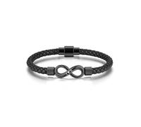 Zysta To My Man, Personalized Name Infinity Leather Bracelet Custom Text Stainless steel Braided Bracelet for Man Boyfriend Father Xmas Birthday Anniversary (Engraving)