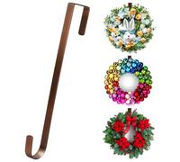 ZYSUN 12”Wreath Hanger Over the Door Hooks,Non Scratch Wreath Door Hanger Hooks for Hanging Welcome Sign,Metal Wreath Hangers for Front Door Décor,Thin Door Hanger for Easter Halloween Home Decoration