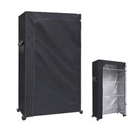 ZYSUOR Waterproof Dustproof Shelving Cover for Wire Shelf, 36" W x 24" D x 72" H - Heavy Duty Oxford Fabric with Clear Front & Two-Way Zipper for Pantry, Basement, Utility Room (Black, Cover Only)