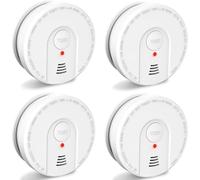 ZYTA Smoke Alarms for home, LZ-1902, 4 Pack | 10-Year Life Smoke Detector, 5-Year Replaceable Battery, 85dB Alarm, LED Indicator, TEST Button, EN 14604 Standard