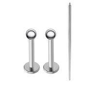 ZYTAIJEW 1 pair G23 Titanium 16G Internally Threaded 3mm Ball Top Flat Back Monroe Labret Lip Rings Helix Nail Cartilage Tragus Earring Nose Stud Ring Piercing Jewelry with Changing Tool Taper 8mm