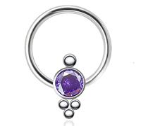 ZYTAIJEW 1pc/2pcs Hypoallergenic 16G 8mm/10mm G23 Titanium Captive Bead Ring Round Synthetic Opal/Colorful CZ Nose Rings Septum Hoop Ring Helix Rook Tragus Lobe Snug Body Piercing Jewelry, Titanium