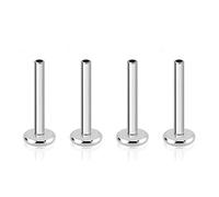 ZYTAIJEW 4pcs Internally Threaded 16G Flat Back Post G23 Titanium Labret Trague Helix Bar Replacement Earring Stud Backs Flatback Posts Earlobe Lip Nose Piercing Barlength 8mm