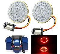 ZYTC 2" LED Turn Signals w/Brake Running Light Bullet Style Rear 1157 LED Turn Signal Kit for Harley