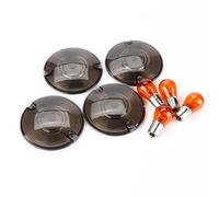 ZYTC 3 1/4" Motorcycle Turn Signal Lens Lenses Kit Smoked Lens W/Amber 1156/1157 Bulb For Harley-Davidson Electra Glides Road King Pack of 4