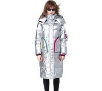ZYTECO Women's Thickened Long Down Coat Parka Jacket with Hood Maxi Down Parka Puffer Jacket,Silver,XL