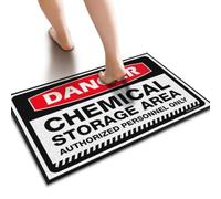 ZYTHRAEL Classroom Welcome Mat Danger Chemical Storage Area Authorized Personnel Only Floor Mat Funny Outdoor Decor Fall Mats For Front Door(50X80CM)