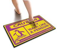 ZYTHRAEL Front Door Mats For Outdoor Entrance Caution Icy Walk Like A Penguin Doormat Camper Decor Doormat Outdoor Entrance(50X80CM)