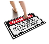 ZYTHRAEL Front Porch Rug Danger Due To Rising Ammunition Cost No Warning Shot Will Be Fired Doormat Home Sweet Home Door Mat Funny Bedroom Decor(65X90CM)