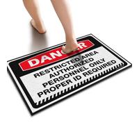 ZYTHRAEL Front Porch Rug Danger Restricted Area Authorized Personnel Only Proper Id Required Doormat Home Sweet Home Door Mat Funny Bedroom Decor(40X60CM)