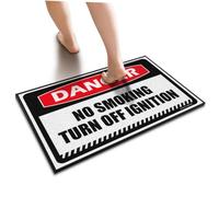 ZYTHRAEL Funny House Decor Danger No Smoking Turn Off Ignition Floor Mat Farmhouse Kitchen Rug Set Bar Decor For Home(40X60CM)