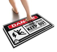 ZYTHRAEL Indoor Outdoor Mat Danger Hazardous Voltage Will Shock, Burn Doormat Outside Fall Door Mat Bar Decorations For Man Cave(40X60CM)
