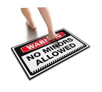 ZYTHRAEL Outdoor Door Mat Large Warning NO Minors Allowed Floor Mat Interesting Entry Doormat Home Alone Door Mat(65X90CM)