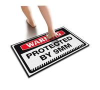 ZYTHRAEL Outdoor Door Mat Large Warning Protected By 9MM Floor Mat Interesting Entry Doormat Home Alone Door Mat(50X80CM)