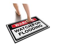 ZYTHRAEL Outdoor Door Mat Large Warning Watch For Flooding Floor Mat Interesting Entry Doormat Home Alone Door Mat(40X60CM)