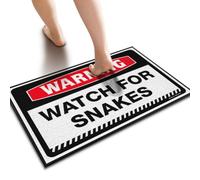 ZYTHRAEL Outdoor Door Mat Large Warning Watch For Snakes Doormat Interesting Entry Doormat Home Alone Door Mat(40X60CM)