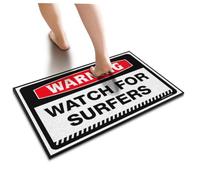 ZYTHRAEL Outdoor Door Mat Large Warning Watch For Surfers Doormat Interesting Entry Doormat Home Alone Door Mat(50X80CM)