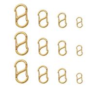Zythrem 12pcs Lobster Clasp Double Opening Shortener Clasps Stainless Steel Bracelet Connector Closures Necklace Clasp and Closures Bracelet Connectors Charm Clasp for Jewelry Making and Repair (Gold)