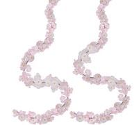 Zythrem 2Pcs Artificial Flower Garland 1.8m Pink Silk Cherry Blossom Garland Vine Garland Artificial Flowers Fake Floral Garland Faux Sakura Flowers Spring Flower Garland for Wall Wedding Home Decor