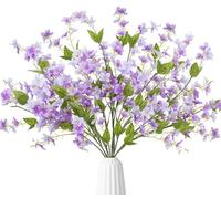 Zythrem 2Pcs Purple Artificial Flowers Faux Silk Lilac Flowers Fake Plastic Lilac Flower Artificial Grave Flower for Wedding Party Home Floral Arrangements Decor