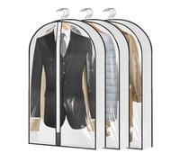 Zythrem 3 Pcs Suit Cover Bags for Hanging Clothes 58.5 x 102cm Clothes Covers with Zip Moth Proof Garment Bags Coat Covers Protector Bag Suit Storage Bag for Man Women Coat Jacket Wardrobe & Travel