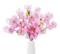 Zythrem 4Pcs Artificial Cherry Blossom Branches 102cm Pink Cherry Blossom Artificial Flowers Silk Spring Peach Blossom Stems Faux Fake Sakura Flowers Long Stems for Home Wedding Party Vase Decor