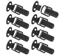 Zythrem 8 Pcs Spring Loaded Toggle Latches Stainless Steel Catch Clamp Clips Spring Lock Hasp Catch Duck Billed Buckles for Toolbox Drawer Cabinet Case Closet Locker Black