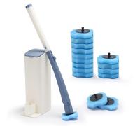 Zythrem Disposable Toilet Brush Disposable Toilet Cleaning System Toilet Brush and Holder Set with 16 Cleaner Refills Toilet Wand Kit for Toilet Bowl Cleaner Bathroom Sink Bathtub