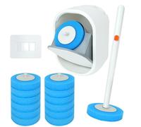 Zythrem Disposable Toilet Brush Disposable Toilet Cleaning System with 12 Refills Wall Mounted Toilet Wand Kit Toilet Cleaning Brush Hygienic Toilet Brush and Holder Set for Bathroom Bathtub Sink