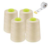 Zythrem Overlocking Thread Sewing Thread Cone 4x5000 Yards Overlocking Sewing Machine Polyester Thread 40S/2 for Sewing Quilting Piecing Serger and Overolck