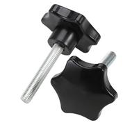 ZythrXLate Blossom Shaped Screw Thread Handle Blossom Handle Screw M4 M5 M6 M8 M10 M12 Carbon Steel Hexagonal Thread Clamping Bolt(60mm,M5-5pcs(D 25mm))