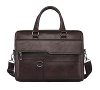 ZythrXLate Briefcase for man Men Handbag Leather Man Briefcase For Laptop Messenger Shoulder Bag Business Portfolio For A4 Document(Brown)