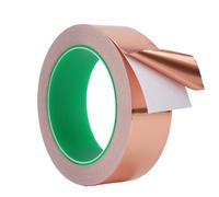 ZythrXLate Copper Foil Tape 25/50M Copper Foil Tape Double-Sided Adhesive for Stained Glass Shielding Electrical Repairs DIY(50M_0.1MM_15MM)