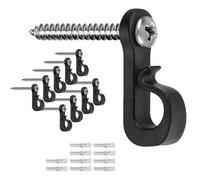 ZythrXLate Cup Hooks Screw 10Pcs Light Safety Hooks, Hanging Plants, Potted Wind Chimes, Keychains, Screw-in, Indoor and Outdoor(Black)