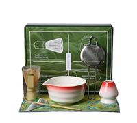 ZythrXLate Matcha Tea Set 4/7pcs Matcha Making Set Brush Exquisite Bowl Box with Whisk(7pcs Red White)