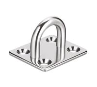 ZythrXLate Stainless Steel pad Eye Plate Hooks 1-10PCS Wall Mounting Hook Pad Eye Plates Marine Hardware Multifunctional Mount Hooks for Exercise Resistance Bands Swing(M6,4-PCS)