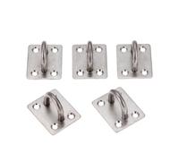 ZythrXLate Stainless Steel pad Eye Plate Hooks 5Pcs Stainless Steel Staple Ring Wall Hook Heavy Duty Fixed Pad Eye Plate Deck Door Buckle U-Shaped Ceiling Mount Hanger 46x36mm