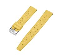 ZythrXLate Tropical FKM Rubber Watch Strap 18mm 20mm 22mm 24mm for Watch Bands Diving Waterproof Bracelet Waterproof Watch Straps with Clasp for Watches, Bracelets(FKM-Yellow SR,20mm)