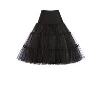 ZythrXLate Tutu Retro Underskirt Petticoat Fancy Net for Weddings, Parties(Black,L)