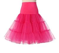 ZythrXLate Tutu Retro Underskirt Petticoat Fancy Net for Weddings, Parties(Rose,M)