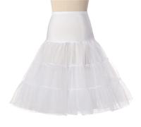 ZythrXLate Tutu Retro Underskirt Petticoat Fancy Net for Weddings, Parties(White,M)