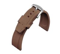 ZythrXLate Universal Watrproof Rubber Strap 20mm 22mm for Sport Silicone Watch Band Waterproof Watch Straps with Clasp for Watches, Bracelets(Brown,22MM_SILVER BUCKLE)
