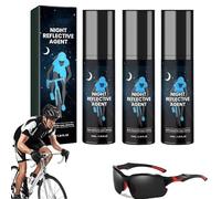 Zytuuob Glow in The Dark Spray Paint,100ml Long Lasting Reflective Glow Paints, Night Visibility Brighten Spray Paint for Christmas Decoration, Clothes, Bicycles, Skateboards, Fabric. (3PCS,Blue)