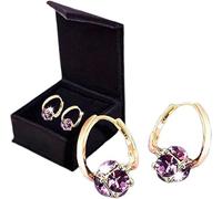 Zytuuob Lymphatic Magne Therapy Germanium Earrings Zirconia Magnetic Therapy Earrings, Lymphatic Drainage Ear Studs to Promote Blood Circulation, Hypoallergenic Earrings (Purple)