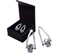 Zytuuob Lymphatic Magne Therapy Germanium Earrings Zirconia Magnetic Therapy Earrings, Lymphatic Drainage Ear Studs to Promote Blood Circulation, Hypoallergenic Earrings (Black)