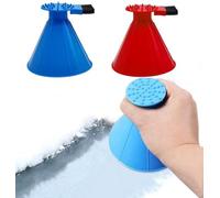 Zytuuob Magic Ice Scraper 2 Pieces, 2 in 1 Multifunctional Round Car Ice Scraper, Round Car Ice Scraper with Funnel, 360 Degree Car Windshield Ice Scraper, Snow Clearing Device