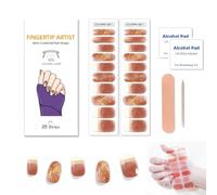 Zytuuob Semi Cured Gel Nail Strips, Works with Any Nail Lamps, Salon-Quality, Long Lasting Waterproof, for Fingernails Decor Manicure - includes 2 Prep Pads, Nail File & Wooden Stick. (70)